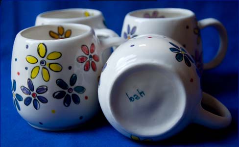 Spring flower mugs